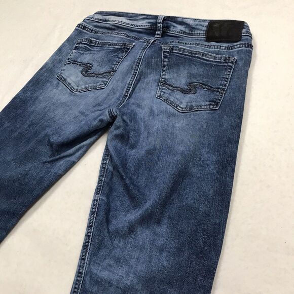 SILVER Calley Boot Jean Women 28x31 Acid Wash Denim Blue Coastal Cowgirl Boho - Picture 8 of 16